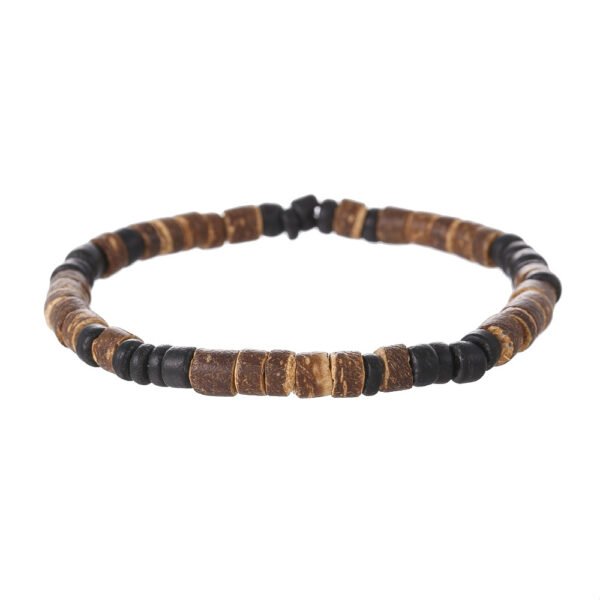 Minimally designed turquoise wood bead bracelet for men, fashionable and versatile, with a high-end feel. Beaded coconut shell bracelet for men - Image 3